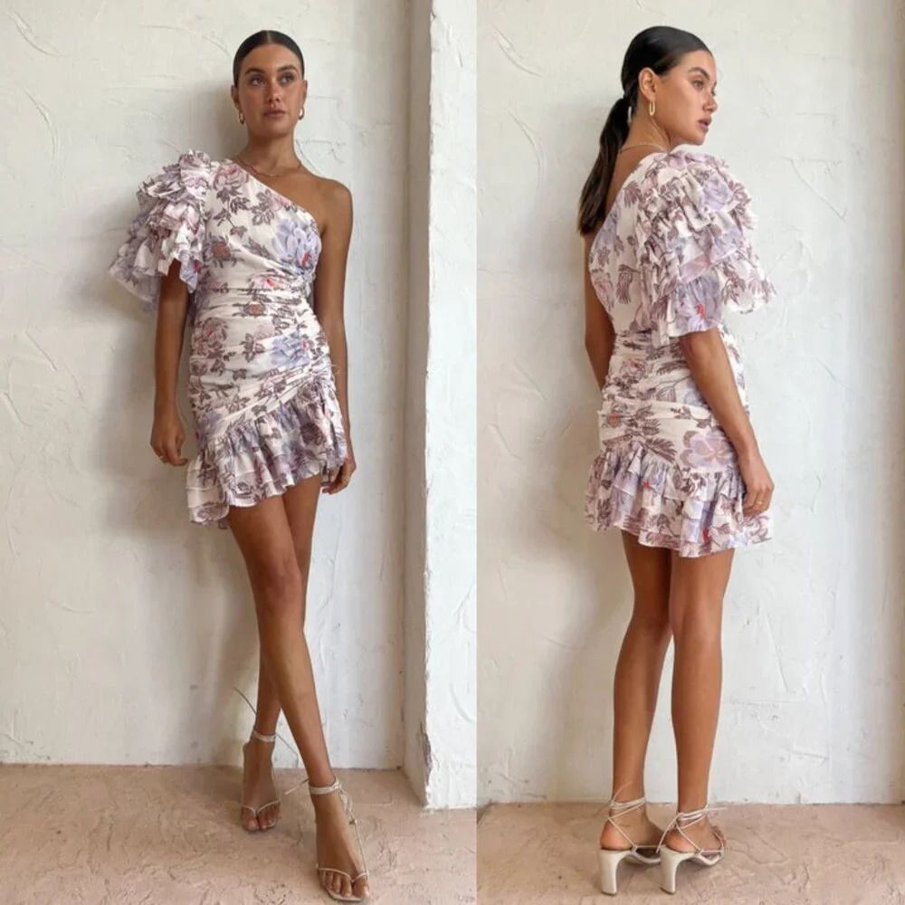 Anthropologie Magali Pascal Desa One-Shoulder Mini Dress Size XL NWT $595